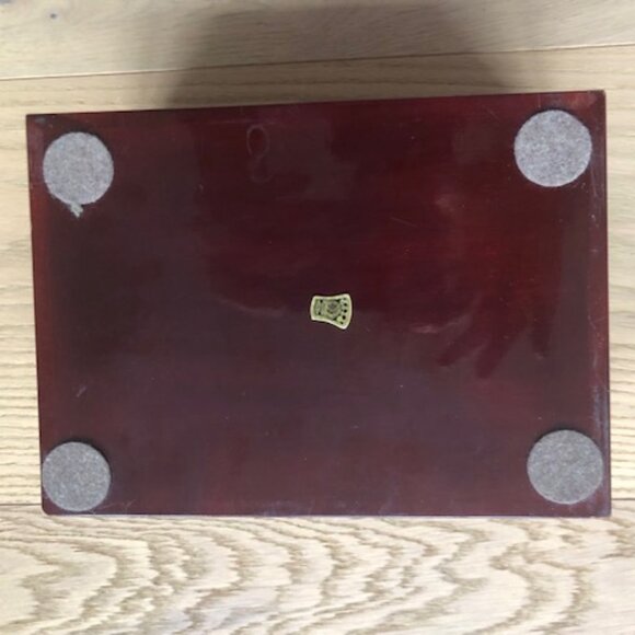 Vintage MC Cameron & Sons Wooden Keepsake Box with Brass Ship Inlay – 9” Storage - Picture 10 of 10